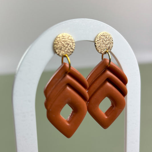 Boho Ember - modische handgefertigte Ohrringe - vergoldeter Edelstahl Ohrstecker