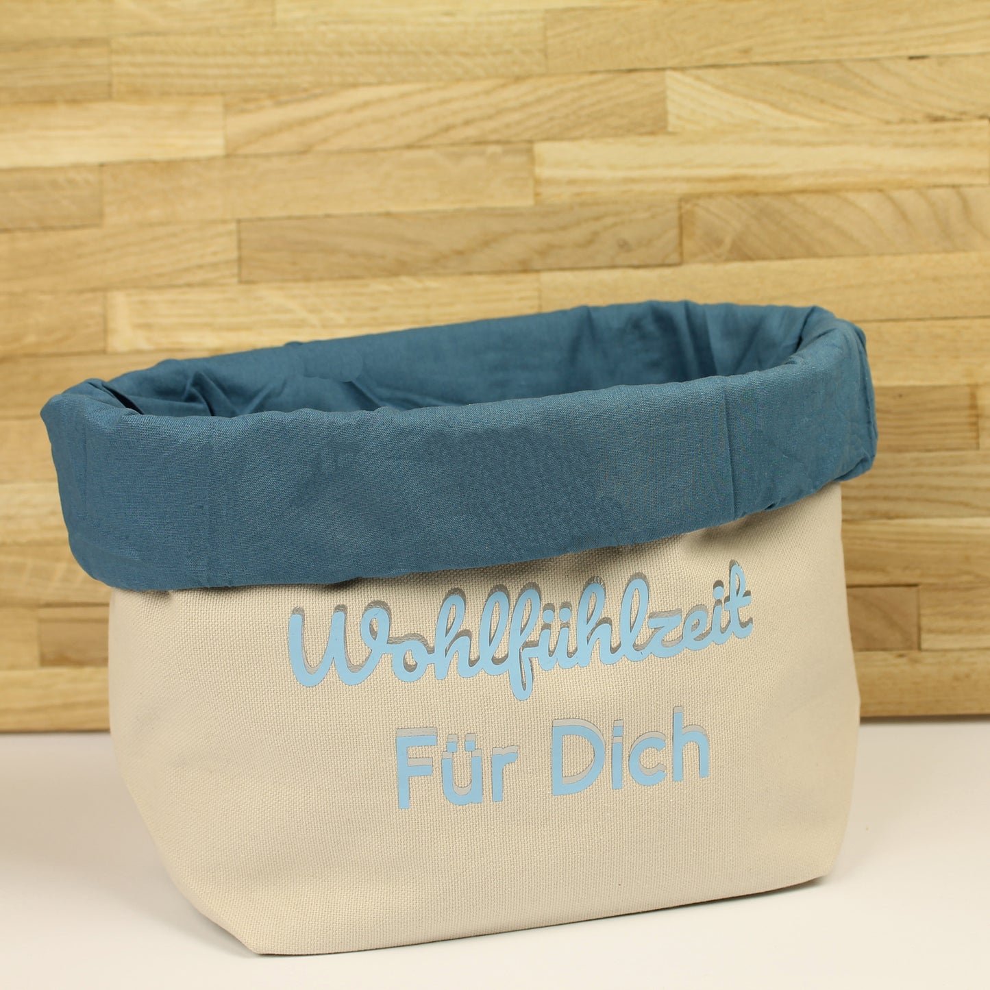 Personalisierbares Stoff Utensilo – mit rosa oder blauem Innenfutter – Vinyl-Beschriftung mit Heizpresse – Aufbewahrungskorb für Babyzimmer & Bad
