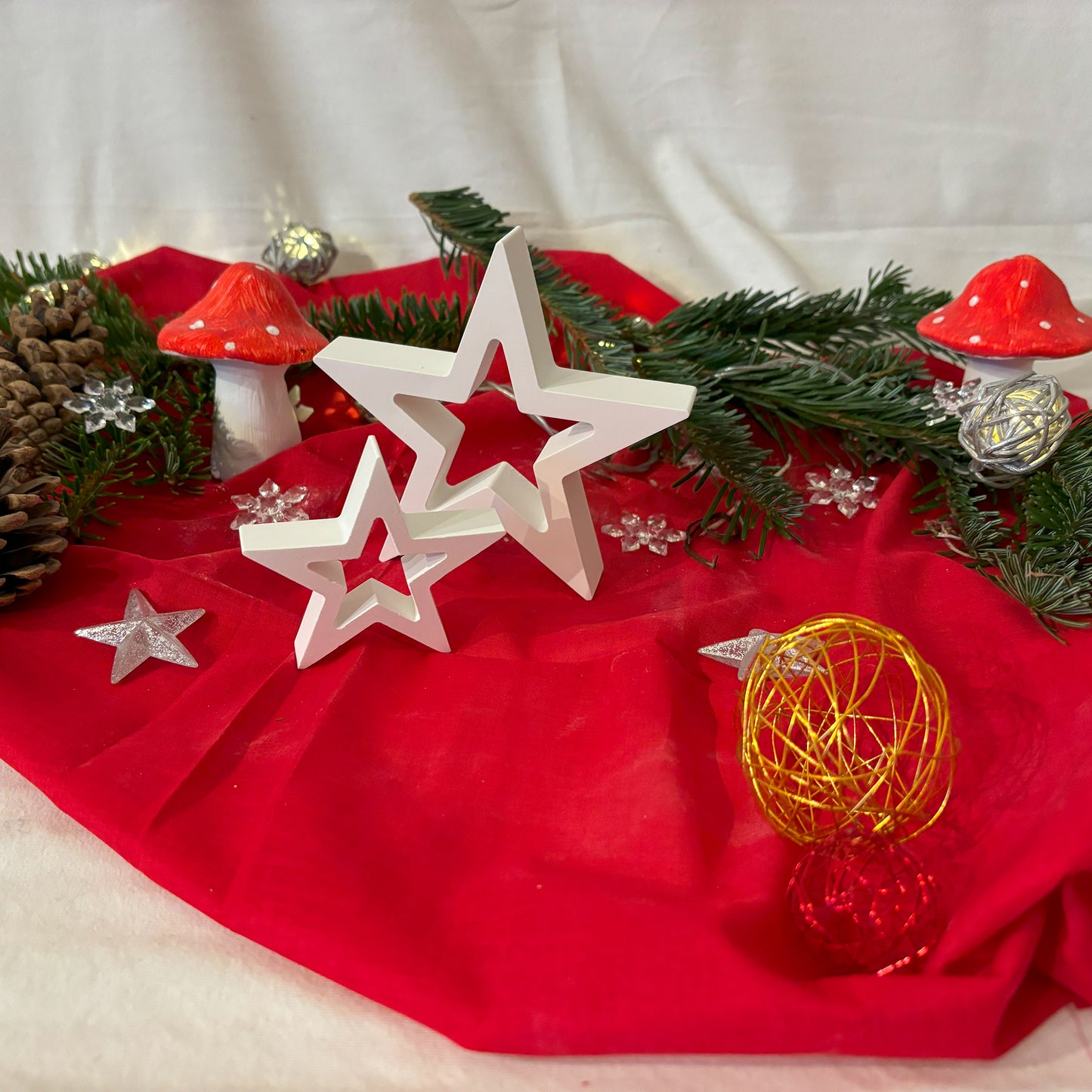 Deko-Sterne aus Keraflott - 2er Set – Elegante Weihnachtsdekoration