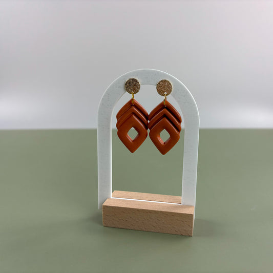 Boho Ember - modische handgefertigte Ohrringe - vergoldeter Edelstahl Ohrstecker