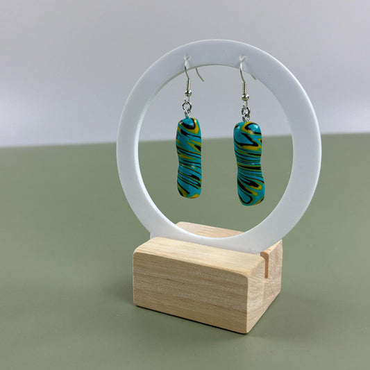 Swirl Tube - handgemachte Ohrringe türkis, bunte Statement-Ohrringe